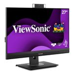 ViewSonic VG2756V-2K 24 Inch 1440p Video Conference Monitor with Webcam, 2 Way Powered 90W USB C, Docking, Built-in Gigabit Ethernet, 40 Degree Tilt, Ergonomics for Home and Office