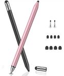 MEKO 3 in 1 Stylus Pens for Touch Screens, High Sensitivity & Precision Capacitive Stylus Pencil for Apple iPad iPhone Tablets Universal Touchscreen Devices (2 Pack-Black/Rose Gold)