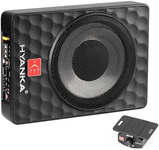 H YANKA SODA-10ASW 480W 10 Inch Compact Underseat Subwoofer with Built-in Amp, Slim Powered Subwoofer for Car/Truck/Jeep Audio