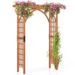 TANGZON Wooden Garden Arch, Large Outdoor Trellis Pergola Arbour Climbing Support for Plant Rose, Decorative Wedding Party Archway for Patio Yard Lawn (160 x 60 x 211cm)