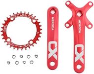 PETCHOR Square Taper Crankset MTB, Mountain Bike Single Speed Crankset, Bicycle Crank Arm Set 170mm 104BCD, 32T Chainring & Bolts, Red