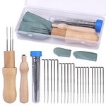 SUVSOON 22 PCS Felting Needle Kit, 2 Types Needle Felting Holder, 4 Size Felting Needles, Complete Needle Felting Supplies for DIY Felting Beginner Professional