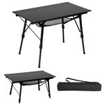 Portal Camping Tables That Fold up Picnic Table Folding Portable with Height Adjustable Legs Collapsible Table 3ft Aluminium Rollup Outdoor Table Lightweight Foldable for Beach Fishing Garden BBQ