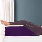 EXQUIZIT HOME Elevating Memory Foam Leg Rest Support Cushion Reduce Back Hip Knee Pain Elevation Foam Support Pillow COLOUR: PURPLE