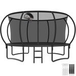 YORIN Tranpoline 12FT Tranpoline for Kids and Adults, Outdoor Recreational Tranpoline with Hoop, Enclosure Net, Back Yard Heavy Duty Outdoor Pumpkin Tranpolines, ASTM Approved
