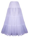 SHIMALY Women's Floor Length Wedding Petticoat Long Underskirt for Formal Dress (S-L, White)