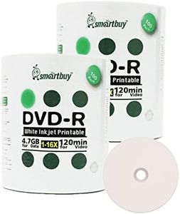 Smartbuy 4.7gb/120min 16x DVD-R White Inkjet Hub Printable Blank Media Recordable Disc (200-Disc)