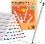 Jar Melo Mechanical Colored Pencils for Kids 36 Count, Erasable Oil-Based Pastel Pencils with Sharpener, Retractable Thick Color Leads, Drawing & Art Supplies for Kids, Artists Adults Coloring Books