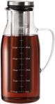 Tebery 1.5L Cold Brew Iced Coffee Tea Maker Pitcher, 51oz Brewing Glass Carafe with Removable Filter & Lid, Coffee Pot with Spout for Coffee, Ice Tea, Fruit Drinks, Lemonade