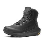 NORTIV 8 Men's Tactical Hiking Lightweight Cushion Sole for Work All Day Side Zipper Motorcycle Combat Military Boot Arch Support 8 Inches Terrascope, Black, 10