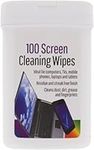 Cleaning Wipes 100 Pack Tv Pc Laptop Monitor Screen Cleaner Tub Cleans Dust Dirt and Fingerprints Computer Smartphones Mobile Phone Touchscreen Tablet Keyboard Ipad LCD Multipurpose Kit