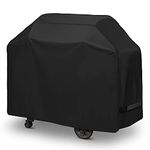 Arcedo Grill Cover, Heavy Duty Waterproof BBQ Fade Resistant Gas Cover with Straps, Sturdy Outdoor Barbecue Fits for Weber, Char-Broil, Nexgril, Napolean, Black, 55'' W x 23'' D x 42'' H