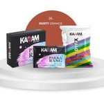 Kadam Pakka Rang Fabric Dye Colours | 10 sachets of Shade 26 Dusty Orange Colour with 5 sachets of DyFix Colour Fixer Liquid | Fabric Dye Colours for Old Clothes and Faded Jeans | Permanent Fabric Dyes