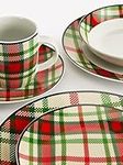 Waterside - 30 Piece Green Tartan Dinner Set