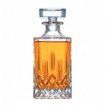 Vilon Whiskey Decanter with Glass Stopper, Crystal Glass Liquor Decanter for Alcohol, Wine, Scotch, Brandy, Vodka or Bourbon decanters | 750 ML | Clear (JZ Decanter)