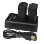 Simpex NP-FZ100 Dual Port LCD Battery Charger with 2nos 5000mAh Li-ion Rechargeable Camera Battery Charger (Black)