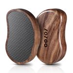 BEZOX Glass Foot Scrubber(1 PCS) - Nano-Glass Pedi Egg Pumice Stone for Feet Dead Skin, Plastic-Free Pedicure Foot File Callus Remover for Silky Smooth Feet - Walnut Wood Handled