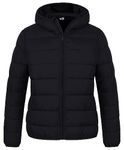 Chrisuno Plus Size Coats for Women Lightweight Puffer Jacket Packable Spring Women's Hooded Ultra Light Weight Short Black 3X