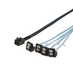 CableCreation Internal HD Mini SAS (SFF-8643 Host) - 4x SATA (Target) Angle Cable, SFF-8643 for Controller, 4 Sata Connect to hard drive, 1M