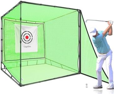Gagalileo Golf Cage Net with Steel Frame and Target: 7X7X7FT Heavy Duty Practice Net for Backyard Driving & Indoor Driving Range Outdoor Training with Bottom