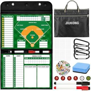 Magnetic Baseball Lineup Board for Dugout, Collapsible Softball & Baseball Clipboard for Coaches | Includes 60 Magnets, Markers, Eraser & Water-Resistant Carrying Bag for Coaches, Players, Teams
