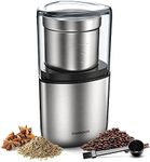 SHARDOR Coffee Grinder Electric Herb/Wet Grinder for Spices and Seeds with 2 Removable Stainless Steel Bowls, Silver