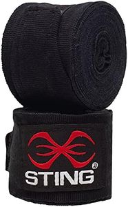 STING Elasticised Hand Wraps for Boxing, MMA, or Muay Thai, Boxing Equipment for Professional Competition and Training, Black, 4.5m