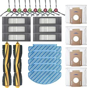 Accessories Kit for Ecovacs Deebot obot Vacuum Cleaner Replacement Main/Side Brushes and Filters Dust Bag Mop Cloth Parts for Model OZMO T8/T8 AIVI/ N8 Pro Plus N8 Pro T9/T9MAX/T9 Power