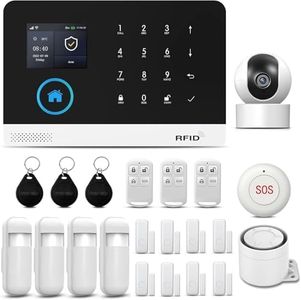 PGST Home Security Systems for House, Wireless Home Security Alarm System, Door/Window Sensor Motion Sensors with App Alert, WiFi+GSM 4G Home Alarm System No Subscription with Camera