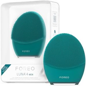 FOREO Luna 4 Men Facial Cleansing Brush for Skin and Beard & Firming Massage - Anti Ageing Care - Improves Absorption of Face Care Products - App Connection - USB Rechargeable - Waterproof