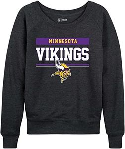 Minnesota Vikings NFL Women's Slouchy Crewneck Sweatshirt, French Terry