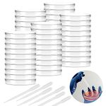 50 Pack Plastic Petri Dishes with Lid, 90mm Dia x 15mm Deep Sterile Petri Plates with 100 Pack 3 ml Plastic Transfer Pipettes, Petri Dish Set for Lab, Experiment, Biology, Microbiology Studies