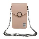 LefRight PU Leather Touch Screen Crossbody Bag Pouch Metal Shoulder Strap for iPhone X, 8 Plus, 7 Plus, 6S Plus, 5s, Samsung S8, S7 edge, J3, J7 + Card Holder Case + Mini Purse (Pink)