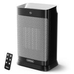 VonHaus Space Heater 1500W – Mini Portable Electric Ceramic PTC Fan Heater – Thermostat, Remote Control, 1-12hr Timer, 70° Oscillation, Overheat & Tip Over Protection, for Home, Office, Bedroom & More