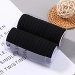 NeelWear Elastic Hair Rubber Bands Soft Strechable Hair Ties Ponytail Holders For Women and Girls (Black, Pack of 100 Pieces)