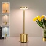 ZOOPEEN Gold Cordless Table Lamp,Re