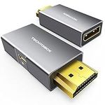 TECHTOBOX HDMI to DisplayPort Adapter 4K@60Hz, Active HDMI Male to DP Female Converter Not Bidirectional HDMI to Display Port for Monitor, PC Graphics Card, Laptop, Mac, PS5/4-1 Pack