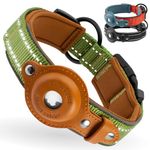 Airtag Dog Collar, CollarDirect, Reflective Dog Collar for Apple Air Tag for Large, Medium, and Small Dogs, Green, Size M