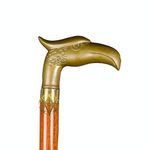 Brass Handle Victorian Telescope Foldable Wooden Walking Stick Cane Ideal Vintage Antique Cane Gift Men Women Father/Mother (Eagle)