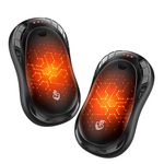 Hand Warmers Rechargeable 2 Pack FANDLISS 6000mAh Portable Reusable Hand Warmer,USB Rechargeable Hand Warmer 3 Heat Levels Up To 55°C For Raynauds,Outdoor,Camping,Women Mens Gifts (Black)