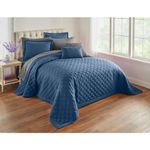 BrylaneHome Bh Studio Reversible Quilted Bedspread - Blue Smoke Dark Gray, King