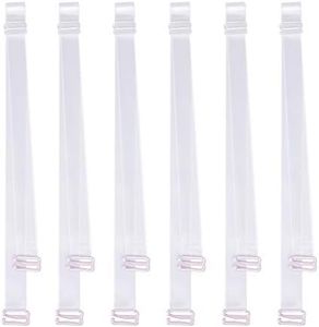 SUMMER BEAUTY 3-Pairs Clear Bra Straps,Invisible Bra Replacement Transparent Bra Straps Multiple Width Removable - White - 12mm clear bra straps