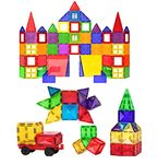 FunBlast Mag Magic Magnetic Building Blocks for Kids Puzzle for Kids Learning Toy Vehicle Playset – (Multicolor;70 Pcs)