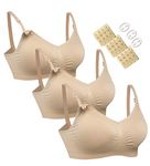 HOFISH Women's Seamless Nursing Maternity Bra Push Up Comfort Sleep Bralette 3PCS/Pack