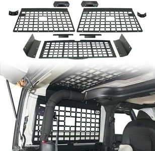 HIGH FLYING for Jeep Wrangler JK 2dr Car Accessories Molle Panels Shelf Storage Modular System Trunk Organizer Interior (Side+Roof)