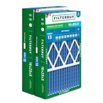 Filterbuy 16x25x5 Air Filter MERV 13 Optimal Defense (2-Pack), Pleated HVAC AC Furnace Air Filters for Honeywell FC100A1029, Lennox X6670, Carrier, Bryant, & More (Actual Size: 15.75 x 24.75 x 4.38)