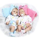 Wamdoll Realistic Newborn Twin Dolls - Forever Yours Beloved, Lifelike Reborn Baby Doll Gift Set with Magnetic Pacifier