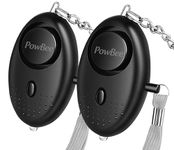 Personal Alarms For Women - 2 Pack Reusable Police Approved 150DB LOUD Security Alarms Keychain with LED Light, Small Personal Safety Alarm for Women Girls Kids and Elderly（Black 2 Pack）