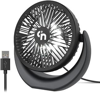 HomeLifairy USB Desk Fan with LED Lights,3 Speeds Portable Fan,5.3 Inch Quiet Cooling Mini Personal Fan, 360°Rotate Small Table Fan with 4.9ft Cable USB Fan for Desktop Home Office Travel