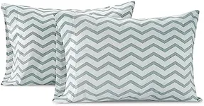 Lane Linen 100% Organic Cotton King Size Pillow Cases Set of 2 (20"x36") - Pillow Cases King Size, Organic Cotton Pillowcases, King Size Pillow Case Set, King Pillow Cases Set of 2 - Chevron Cool Blue